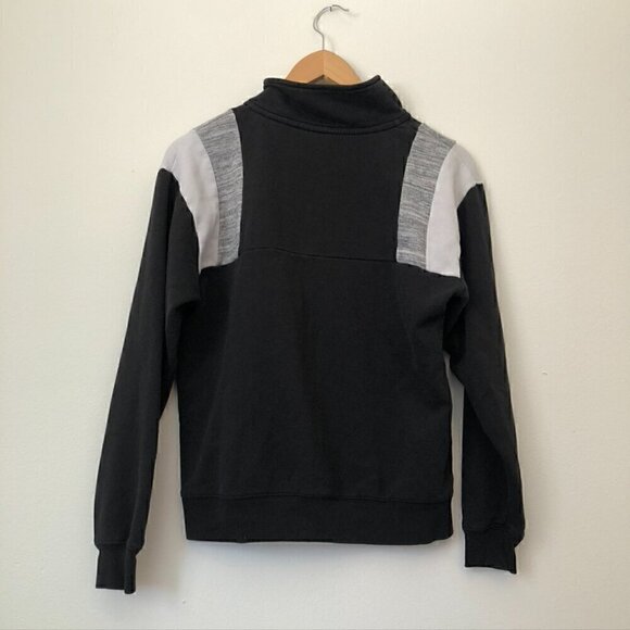 PINK VS VICTORIA'S SECRET Black White Gray Colorblock 1/4 Zip Logo Sweatshirt XS - Picture 6 of 6